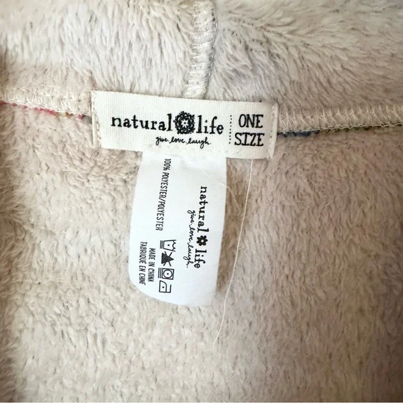 Natural Life Floral Hooded Plush Poncho One Size - Picture 6 of 14